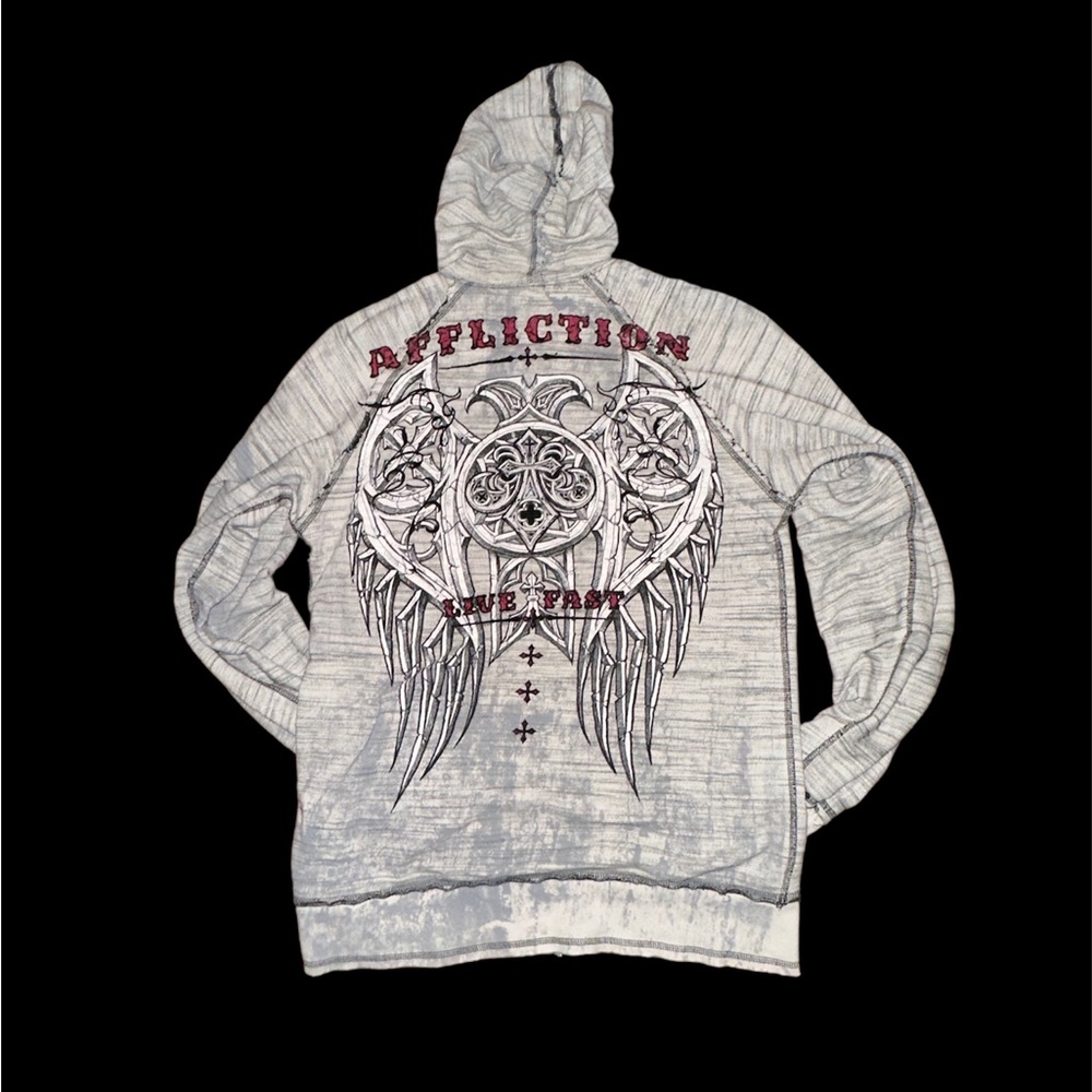 Affliction reversible jacket L grunge y2k